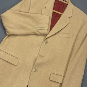 Vtg Polo Ralph Lauren Camel Hair Blazer‎ Mens 43 R Tan Beige Jacket Sports Coat